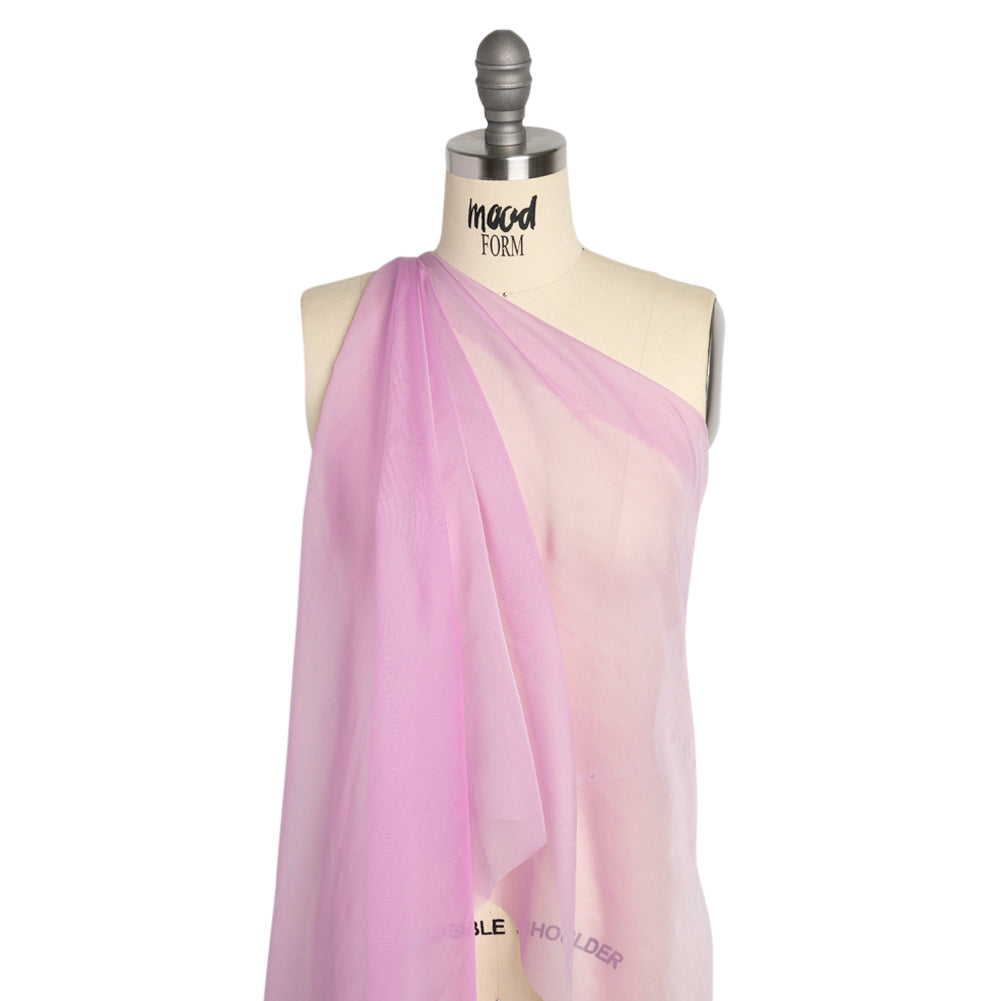 Chiffon-Like Silk Voile - Tulip and White Iridescent - Adelaide Collection