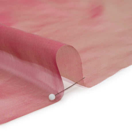 Chiffon-Like Silk Voile - Berry and Key Lime Iridescent - Adelaide Collection
