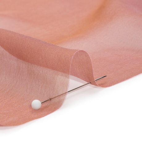 Chiffon-Like Silk Voile - Rose and Brown Iridescent - Adelaide Collection