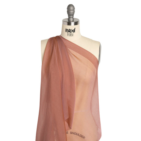 Chiffon-Like Silk Voile - Rose and Brown Iridescent - Adelaide Collection