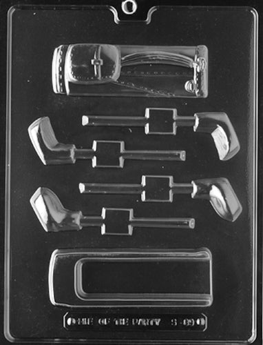 Golf Bag & Clubs Pour Box Chocolate Mold - LPS089