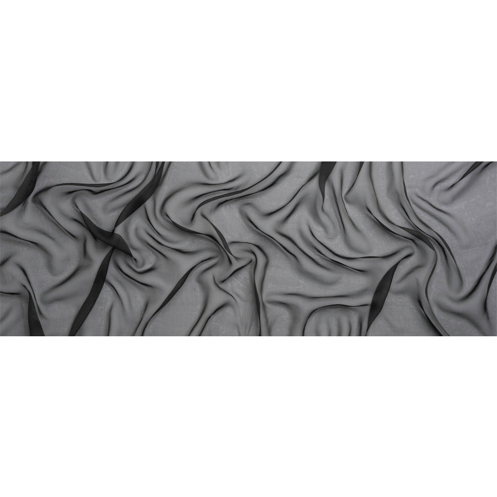 Chiffon-Like Silk Voile - Black - Adelaide Collection