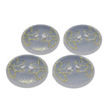 12 Pieces Clear Frosted Gold Glitter Tulip Design Buttons 13/16 Inch
