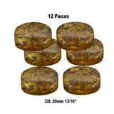 12 Pieces Brown Square Captured Moss Buttons 13/16 Inch
