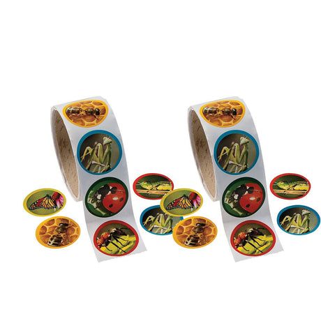 1 1/2" Realistic Bug Photo Paper Sticker Roll 100 Pc