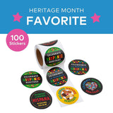 1 1/2" Celebrate Hispanic Heritage Paper Sticker Roll 100 Pc