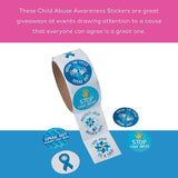 1 1/2" Child Abuse Awareness Paper Sticker Roll 100 Pc
