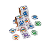 2 1/4" Multicolor Motivational Paw Print Sticker Roll 100 Pc