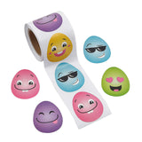 1 1/2" Silly Face Easter Eggs Sticker Roll 100 Pc