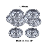 12 Pieces Clear Crystal Cut Buttons Small 5/8 Inch