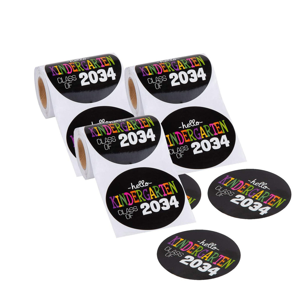 Class of 2034 Kindergarten Sticker Roll 3 Inch 100 Piece