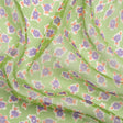 Green, Purple and Orange Little Flowers Crinkled Silk Chiffon
