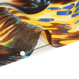 Silk and Cotton Voile - Yellow, Brown and Blue Butterfly Wings