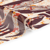 Red, Orange and Brown Wax Resist Floral Silk Chiffon