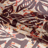 Red, Orange and Brown Wax Resist Floral Silk Chiffon