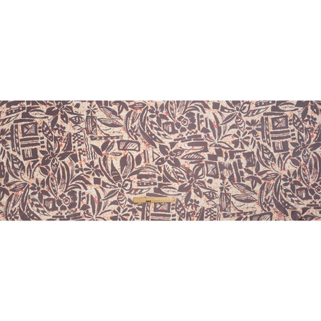 Red, Orange and Brown Wax Resist Floral Silk Chiffon