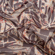 Red, Orange and Brown Wax Resist Floral Silk Chiffon