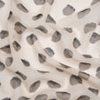 Cream, Black and Gray Brush Spots Silk Chiffon