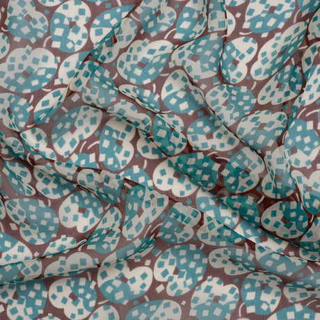 Teal, White and Burgundy Sprinkled Treats Silk Chiffon