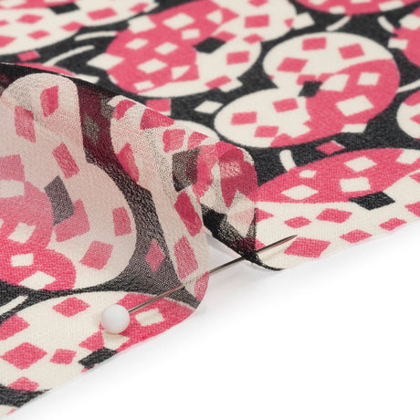 Pink, White and Black Sprinkled Treats Silk Chiffon