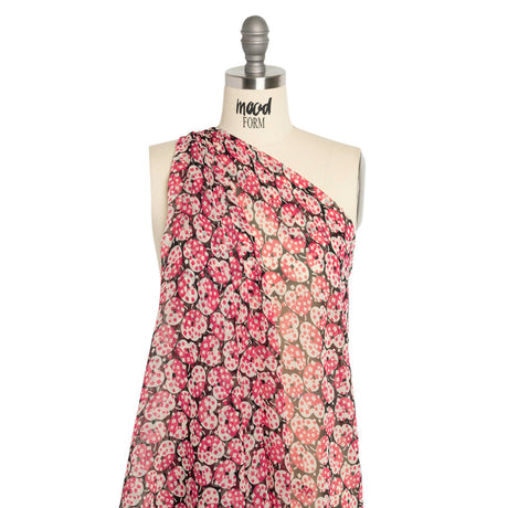 Pink, White and Black Sprinkled Treats Silk Chiffon