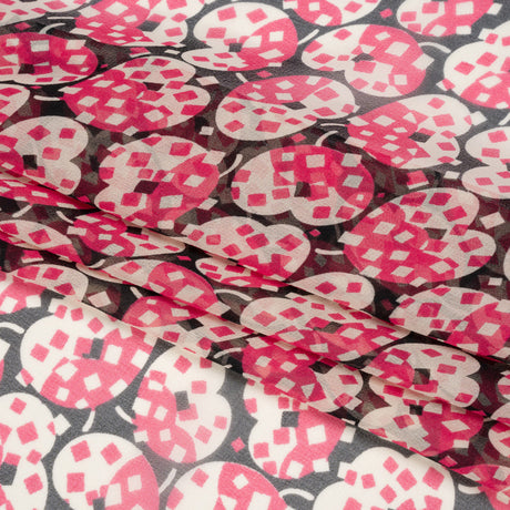 Pink, White and Black Sprinkled Treats Silk Chiffon