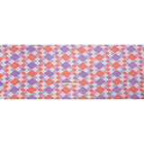 Purple, Red and Cream Argyle Crinkled Silk Chiffon