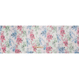 Green, Blue and Pink Floral Wavy Stripes Silk Chiffon