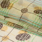 Yellow, Brown and Blue Baked Goods Grid Silk Chiffon