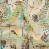 Yellow, Brown and Blue Baked Goods Grid Silk Chiffon