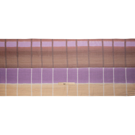 Brown, Beige and Purple Stripes and Rectangles Crinkled Chiffon Panel