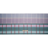Teal, Lavender and Burgundy Stripes and Rectangles Crinkled Chiffon Panel
