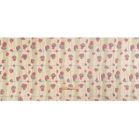 Pale Yellow, Berry Red and Brown Baked Goods Grid Silk Chiffon