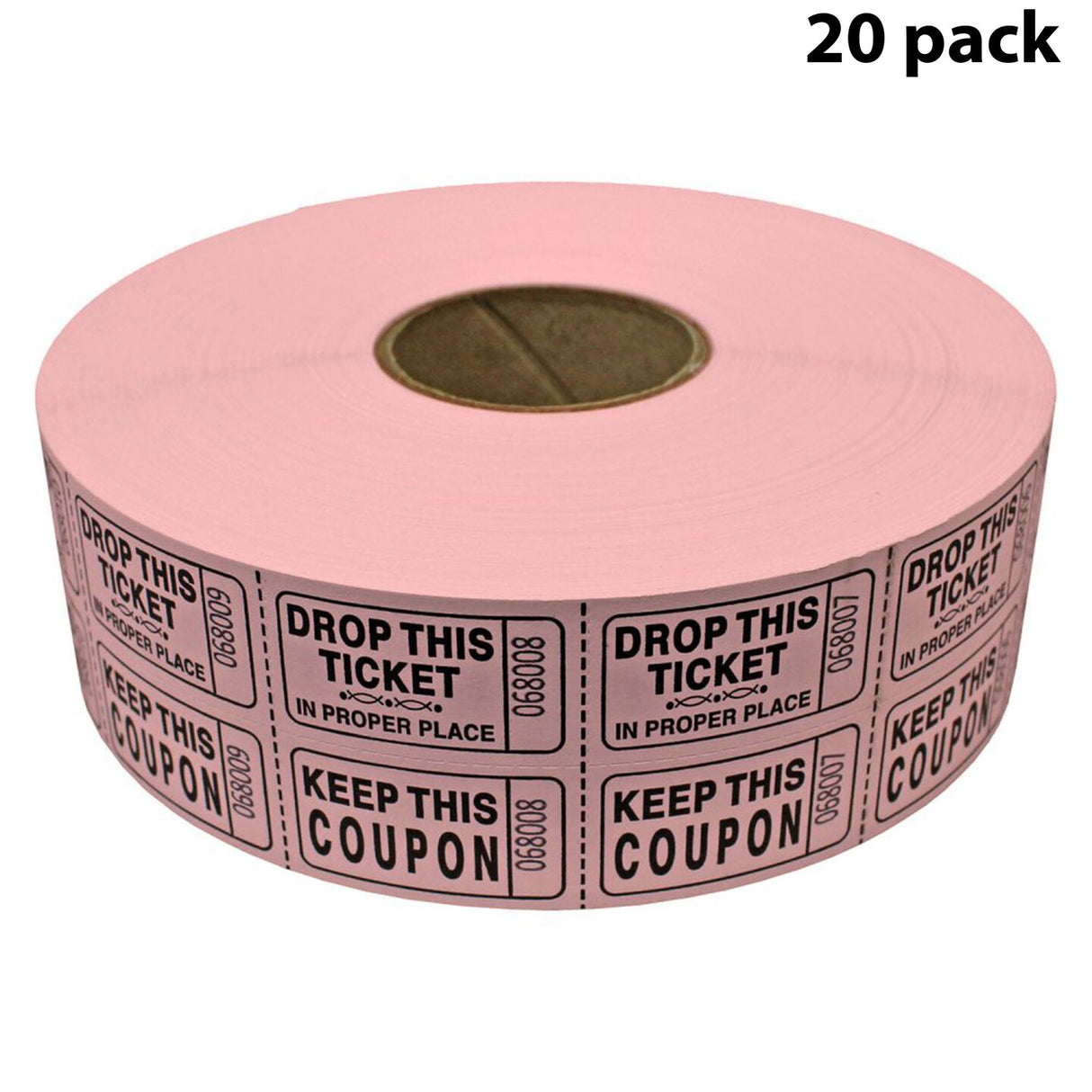 Double Roll Raffle Tickets – Coupon Tickets (2000/Roll) – Available in 8 Colors: Red, Blue, Green, Yellow, Orange, Purple, Pink & White