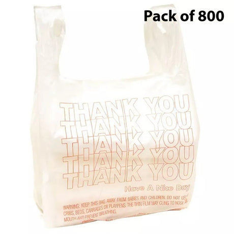 Thank You T-Shirt Bags, 11.5" x 6.5" x 22" - Retail Carry-Out Bags - Eco-Friendly Tote Bags | Raheev®