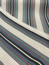 PK Lifestyle Yucatan Stripe Linen Blend Fabric - Marina Blue, Yarn Dyed Stripes, 54" Width (1 Yard)