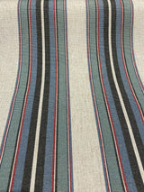PK Lifestyle Yucatan Stripe Linen Blend Fabric - Marina Blue, Yarn Dyed Stripes, 54" Width (1 Yard)