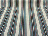 PK Lifestyle Yucatan Stripe Linen Blend Fabric - Marina Blue, Yarn Dyed Stripes, 54" Width (1 Yard)