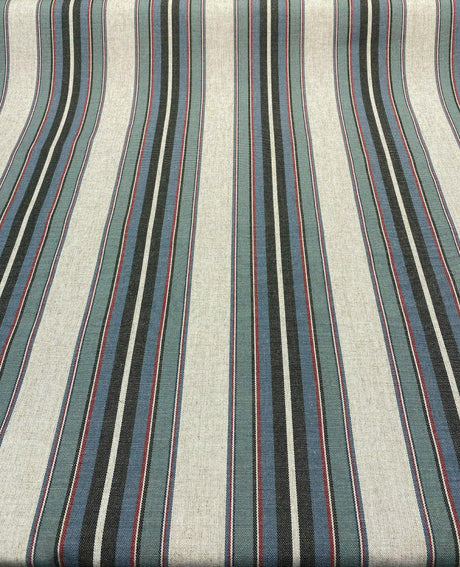 PK Lifestyle Yucatan Stripe Linen Blend Fabric - Marina Blue, Yarn Dyed Stripes, 54" Width (1 Yard)