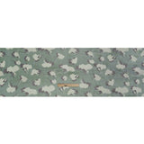 Floral Shadows Silk Tulle - Green, White and Black