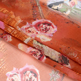 Pink, Orange and Green Vivid Traditions Silk Chiffon