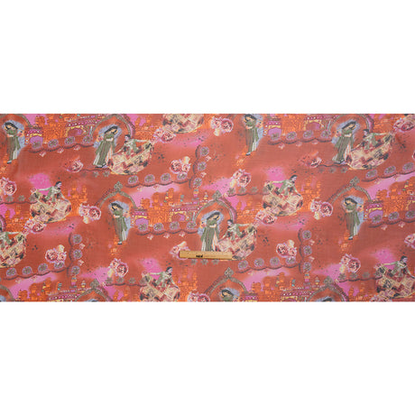 Pink, Orange and Green Vivid Traditions Silk Chiffon