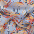 Blue, Red and Mustard Dreamy Daisies Crinkled Silk Chiffon