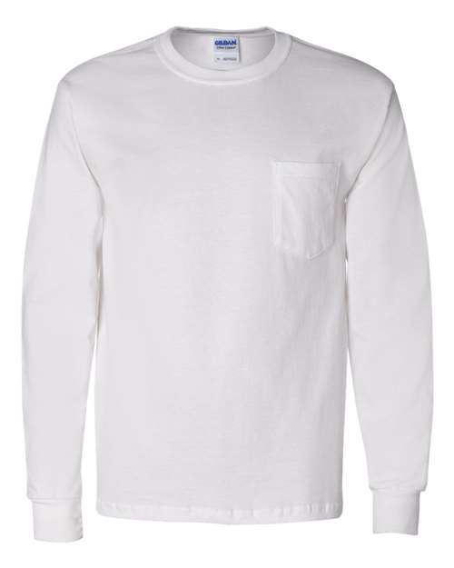 Gildan® Ultra Cotton Long Sleeve Crewneck Pocket T-Shirt - 2410