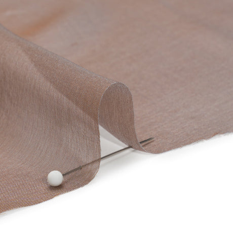 Copper and Bluish Silver Two-Tone Silk Chiffon
