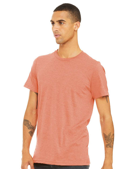 BELLA + CANVAS Crewneck Short Sleeve CVC Jersey Tee in Heather Storm