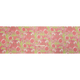 Red and Lime Geometry and Roses Silk Chiffon