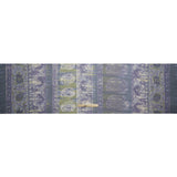 Eggplant, Olive and Plum Decorated Stripes Crinkled Silk Chiffon