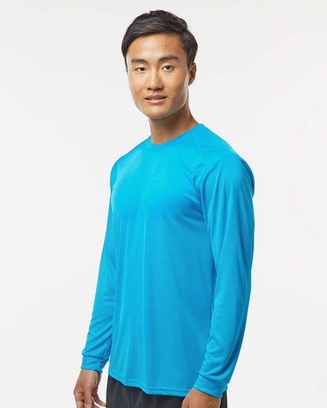 Front view of Paragon Long Sleeve Crewneck Performance Athletic Tee for outdoor and active wear