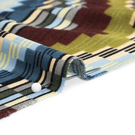 Blue, Olive and Russet Making Waves Silk Jersey
